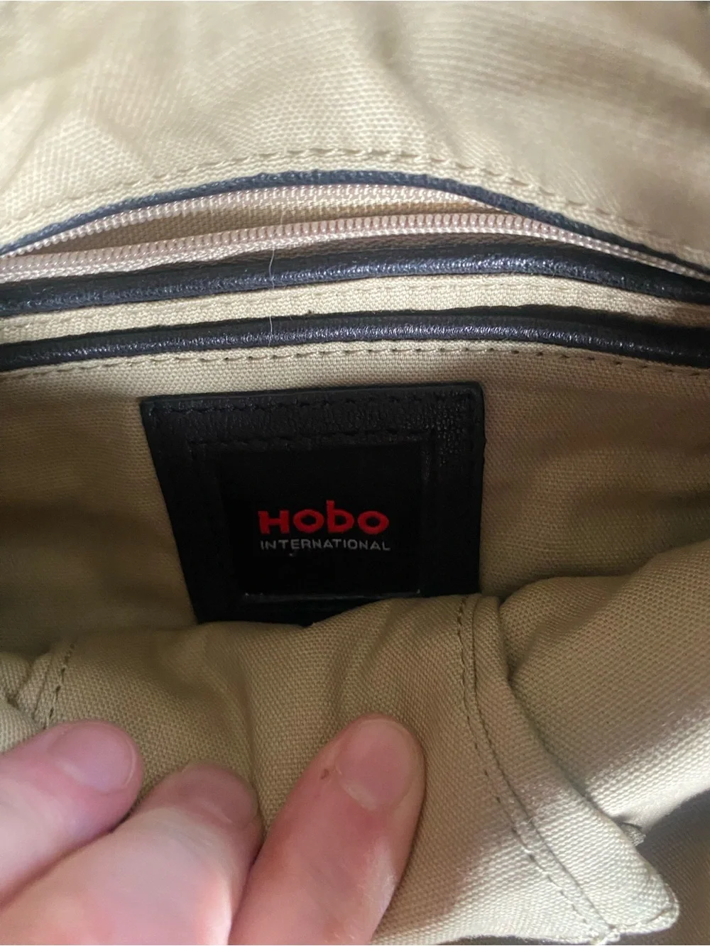 HOBO Black Leather Crossbody Bag with ruffles